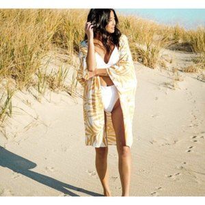 Maison du Soir Magnolia Kimono Robe Yellow XS/S